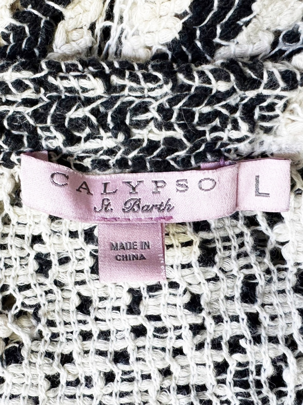 Calypso St. Barth Black and White Zigzag Crochet Minidress - Picture 3 of 16